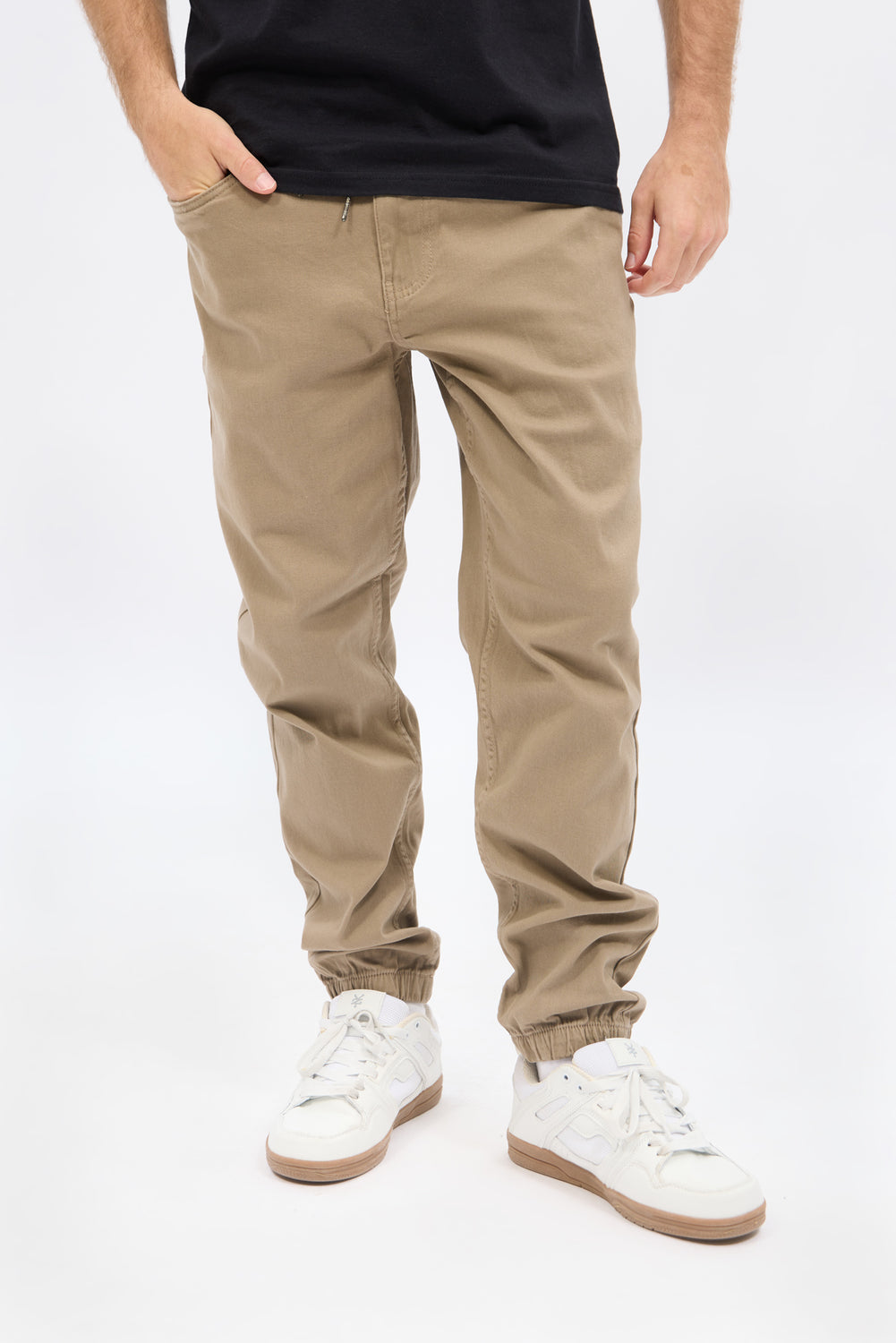 Arsenic Mens Relaxed Twill Jogger Khaki