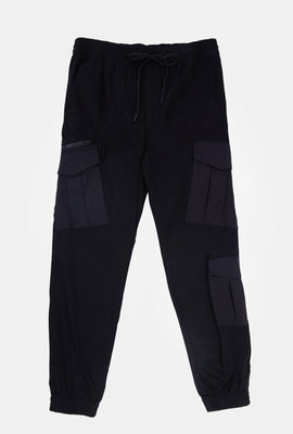 Jogger Cargo à Poches en Nylon Homme