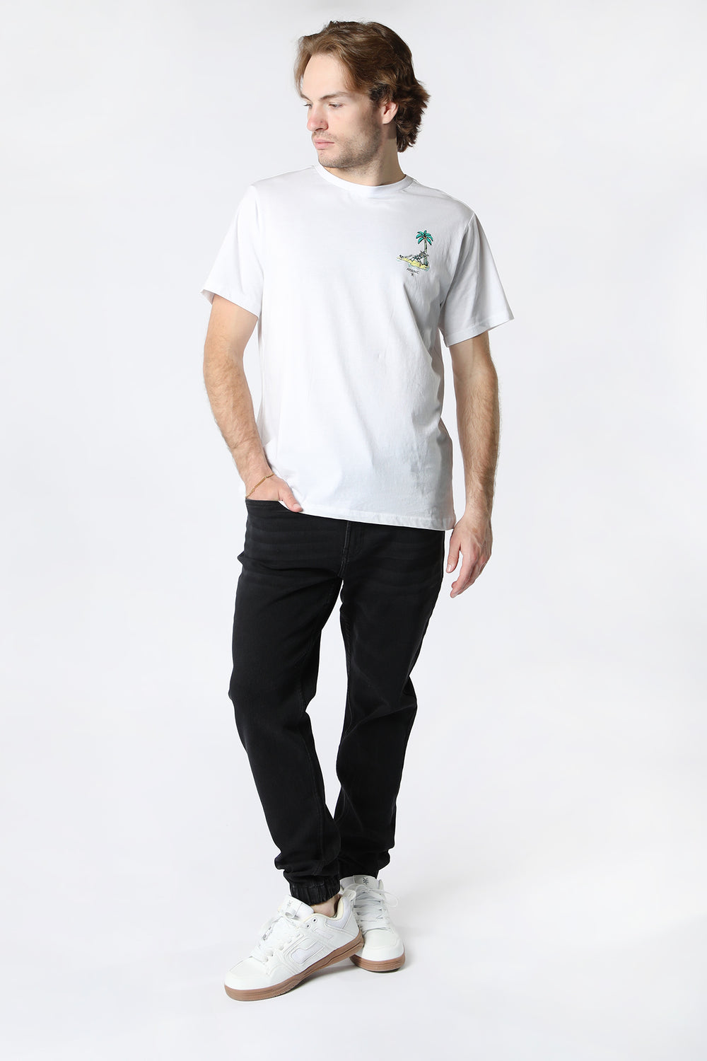Jogger en Denim d'Aspect Usé Zoo York Homme Noir