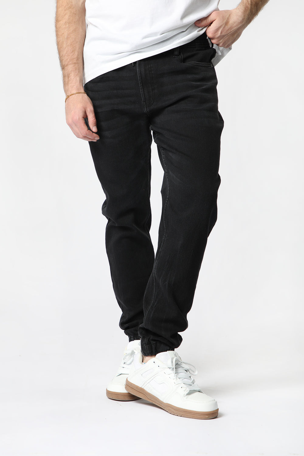Jogger en Denim d'Aspect Usé Zoo York Homme Noir