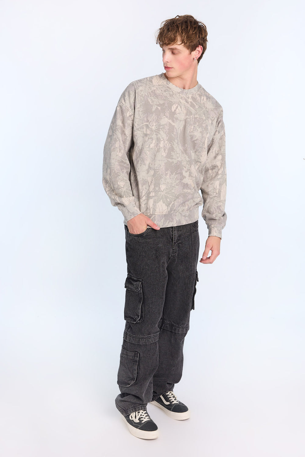 Jean cargo délavé noir homme Jean cargo délavé noir homme