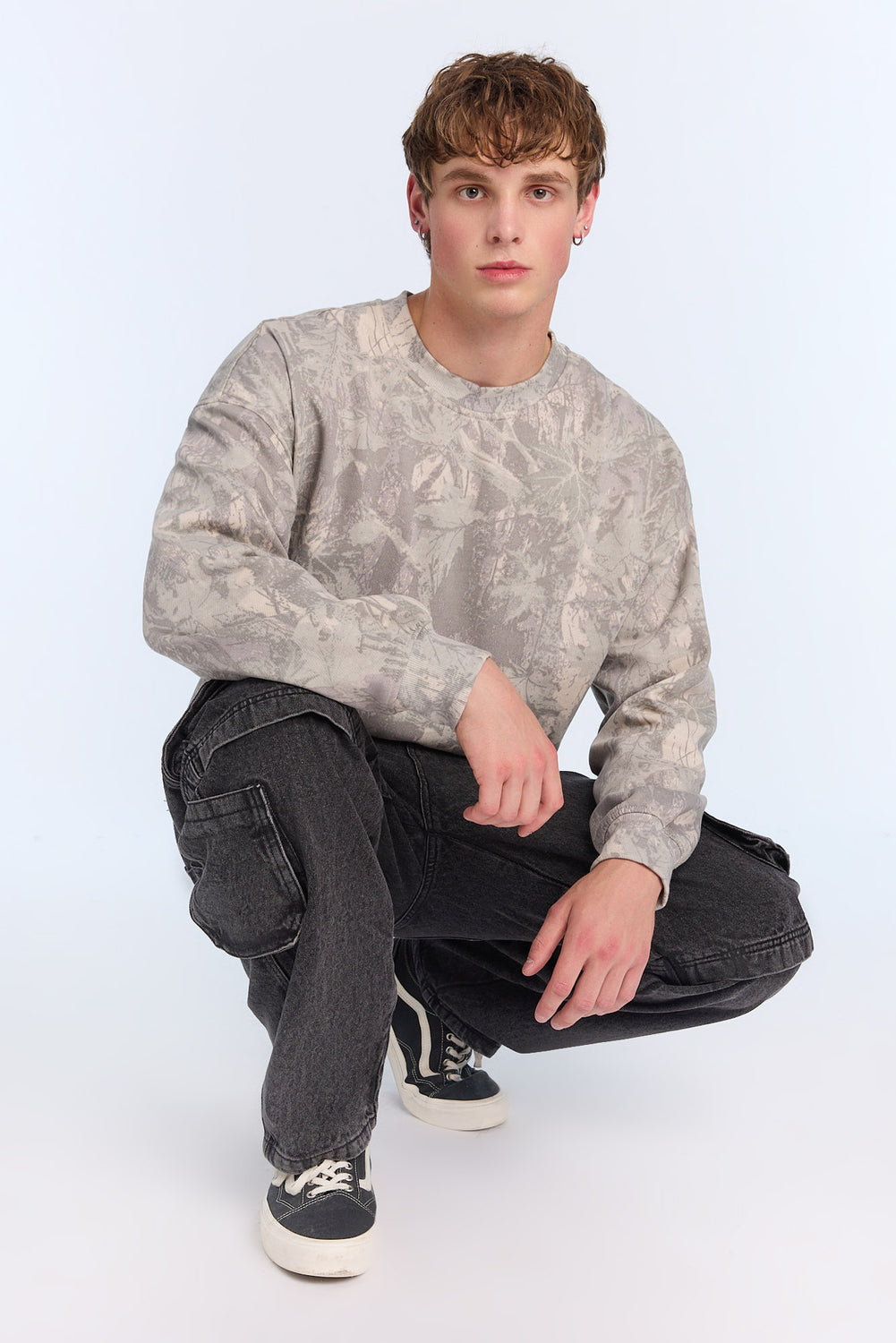 Jean cargo délavé noir homme Jean cargo délavé noir homme