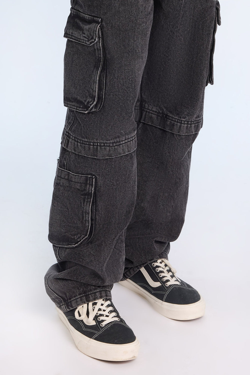 Jean cargo délavé noir homme Jean cargo délavé noir homme