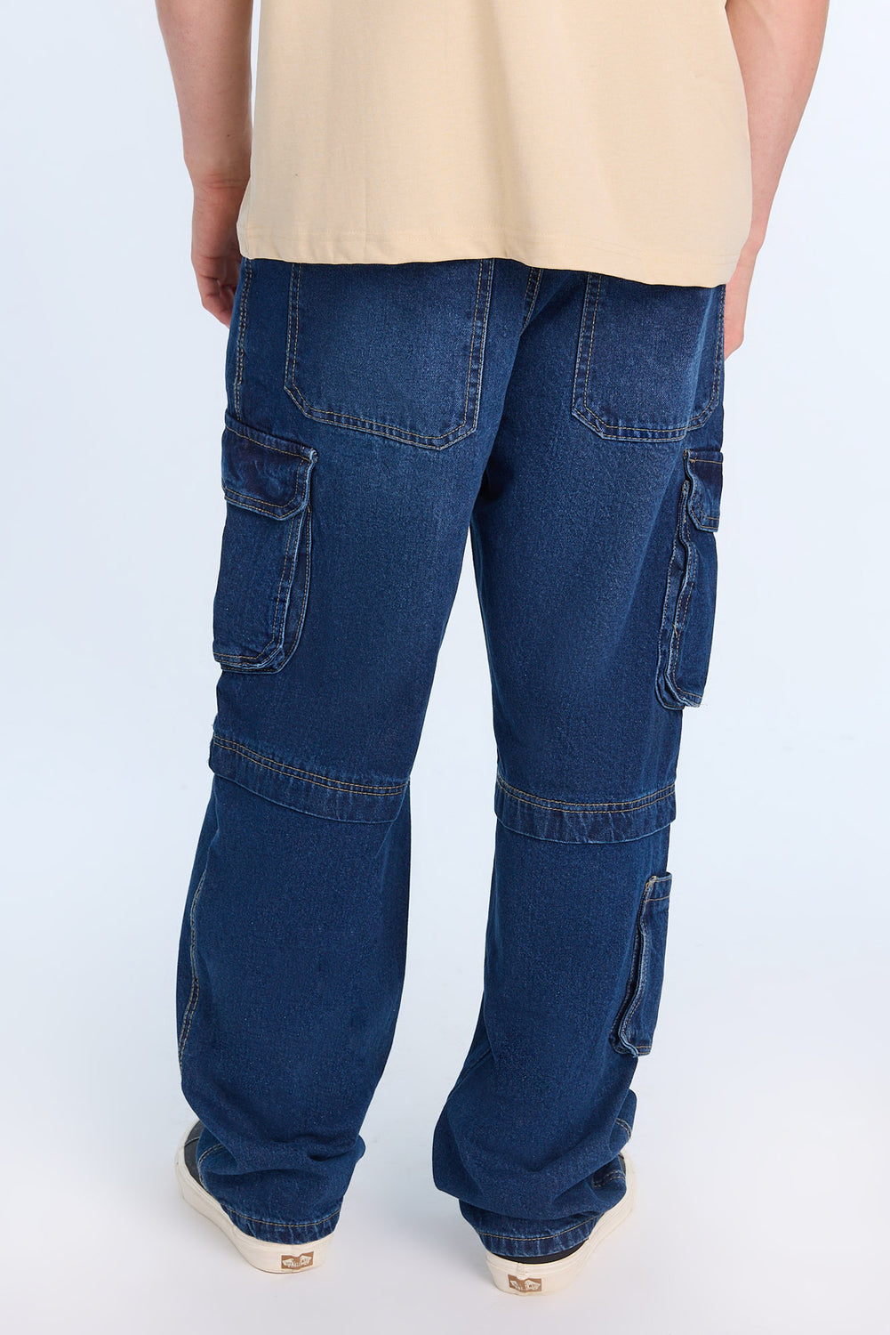 Jean cargo délavé foncé homme Jean cargo délavé foncé homme