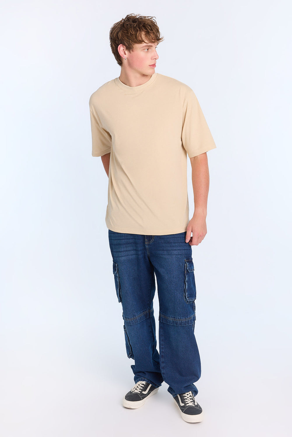 Jean cargo délavé foncé homme Jean cargo délavé foncé homme