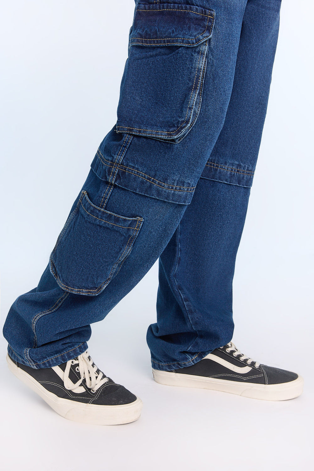 Jean cargo délavé foncé homme Jean cargo délavé foncé homme