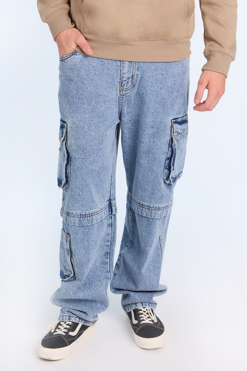 Jean cargo délavé léger homme Jean cargo délavé léger homme
