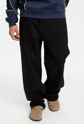 Jean ample délavé noir homme