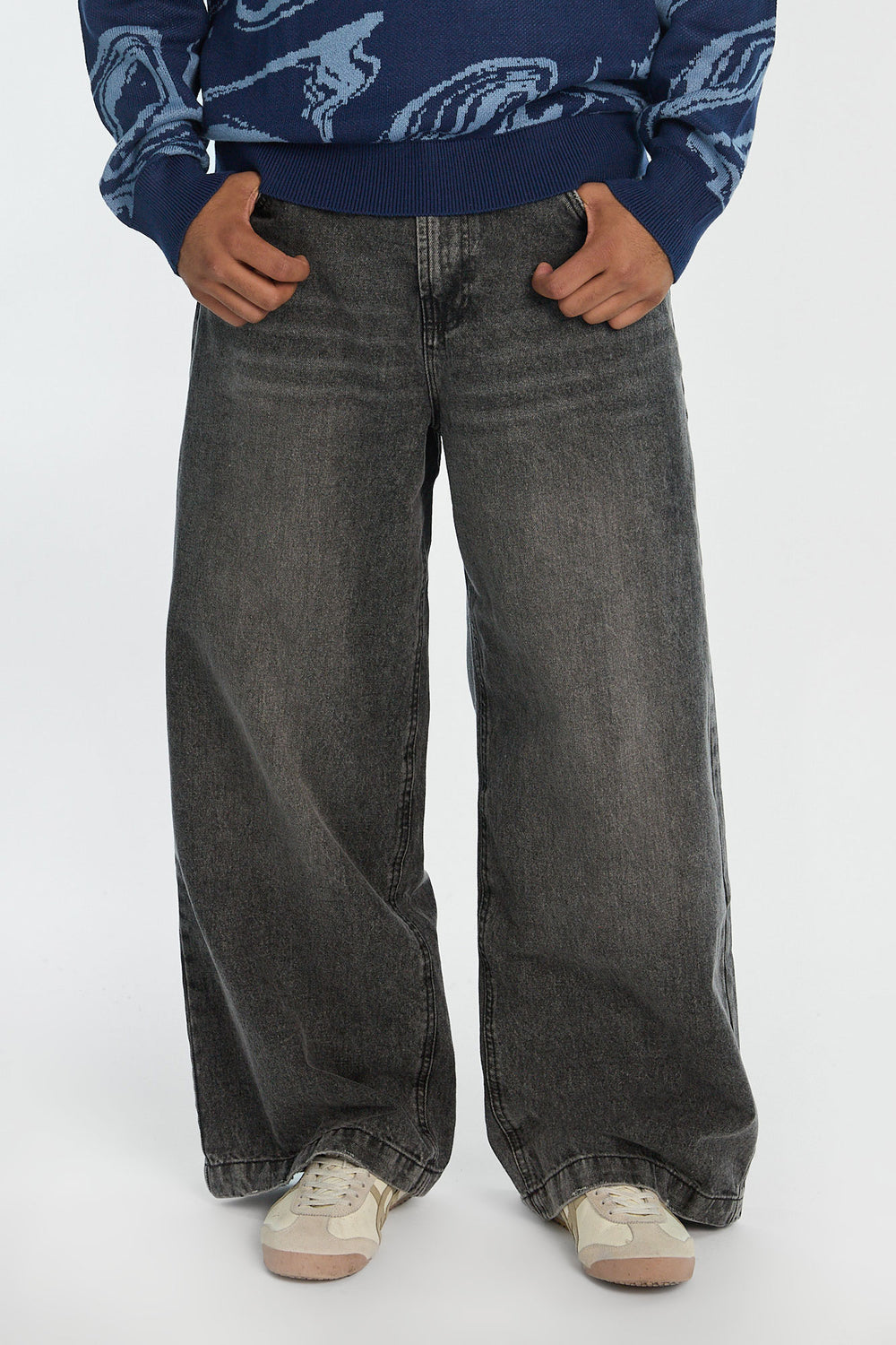 Jean super ample délavé noir homme Jean super ample délavé noir homme