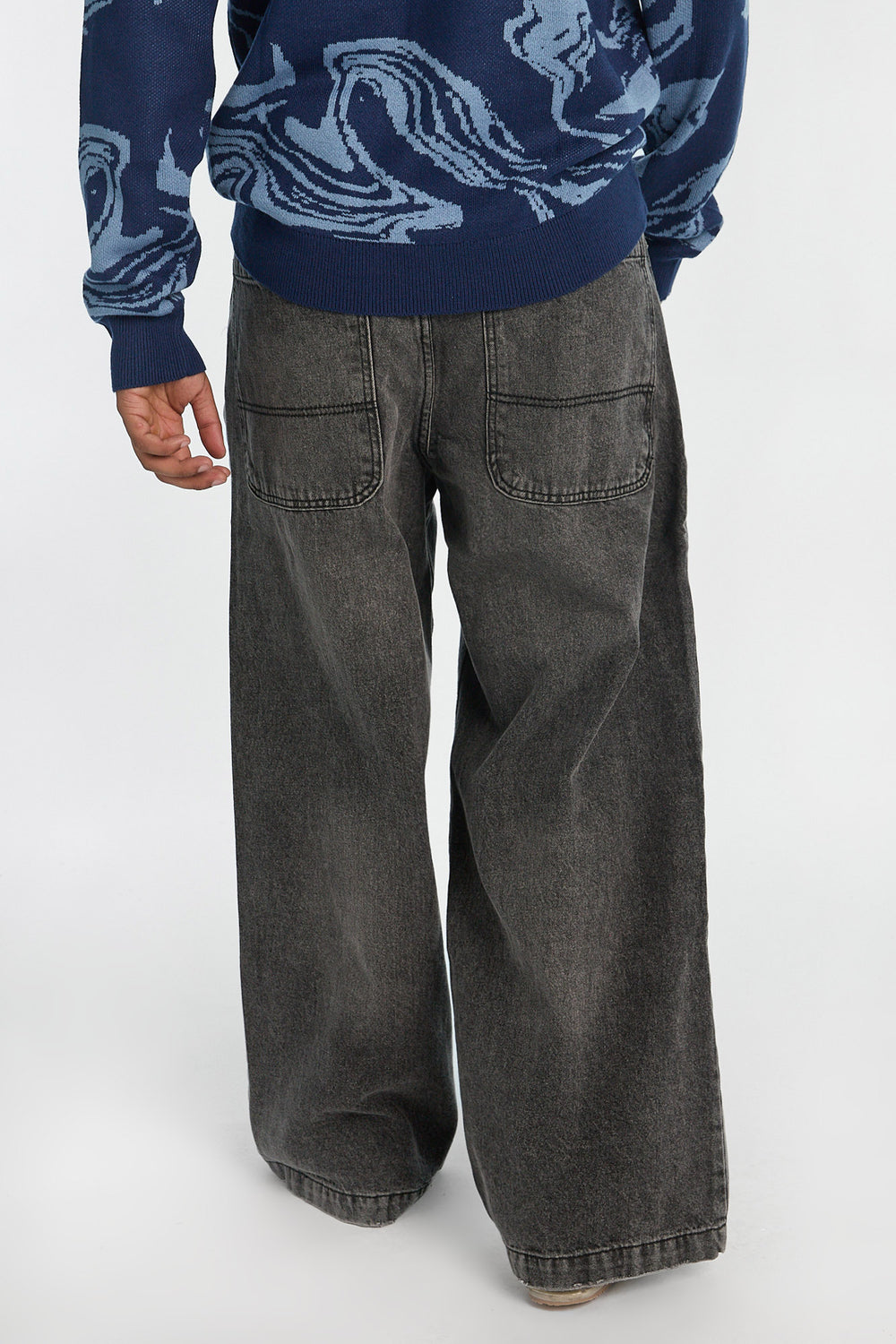 Jean super ample délavé noir homme Jean super ample délavé noir homme