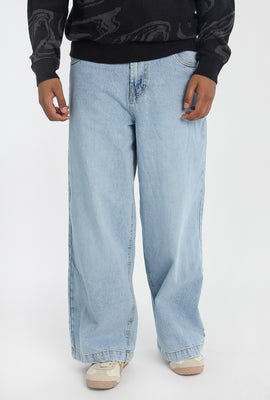 Jean super ample délavé léger homme