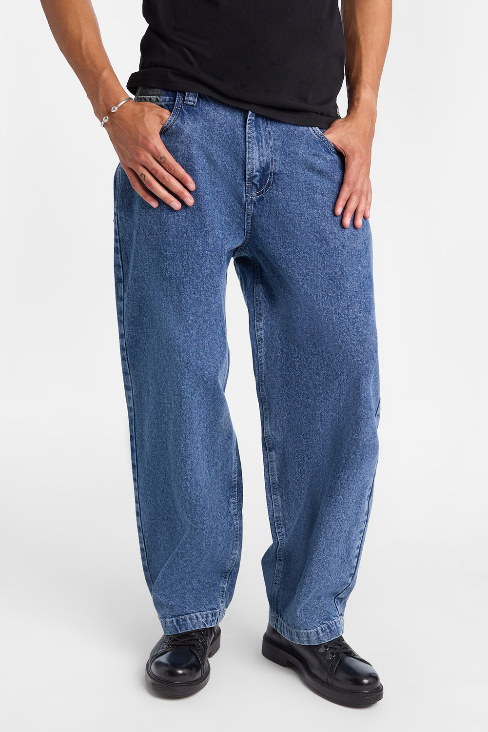 Mens Baggy Skater Embroidered MSW Jeans Mens Baggy Skater Embroidered MSW Jeans