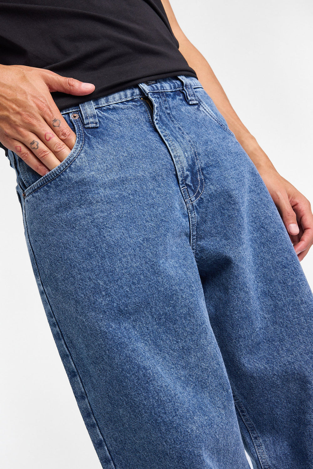 Mens Baggy Skater Embroidered MSW Jeans Mens Baggy Skater Embroidered MSW Jeans