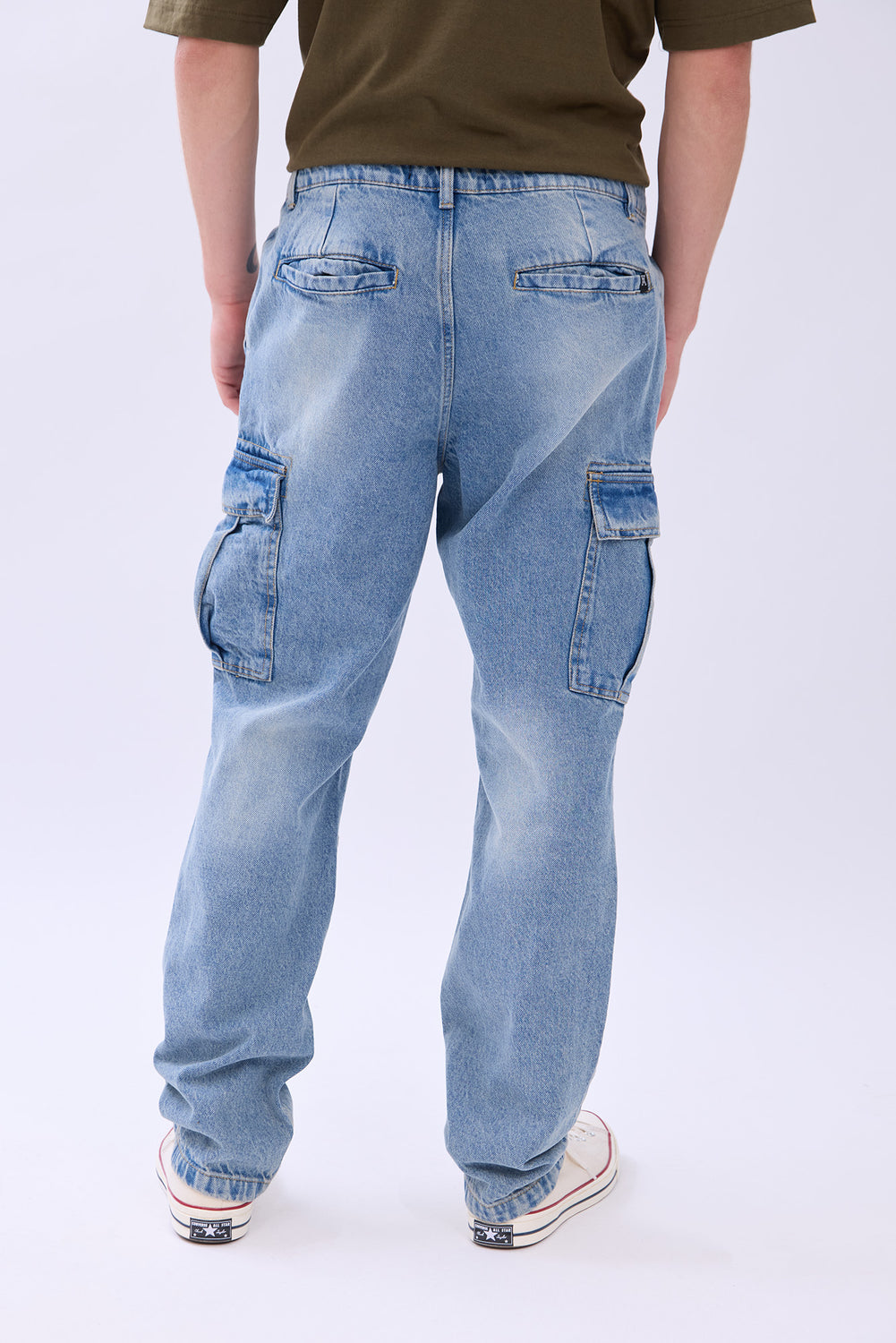 Arsenic Mens Light Wash Cargo Jeans Arsenic Mens Light Wash Cargo Jeans