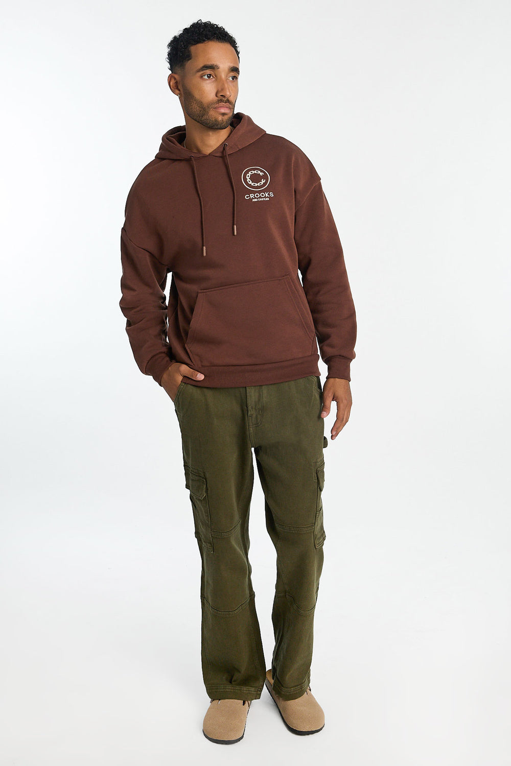 Jean cargo délavé vert foncé homme Jean cargo délavé vert foncé homme