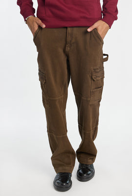 Jean cargo délavé brun homme