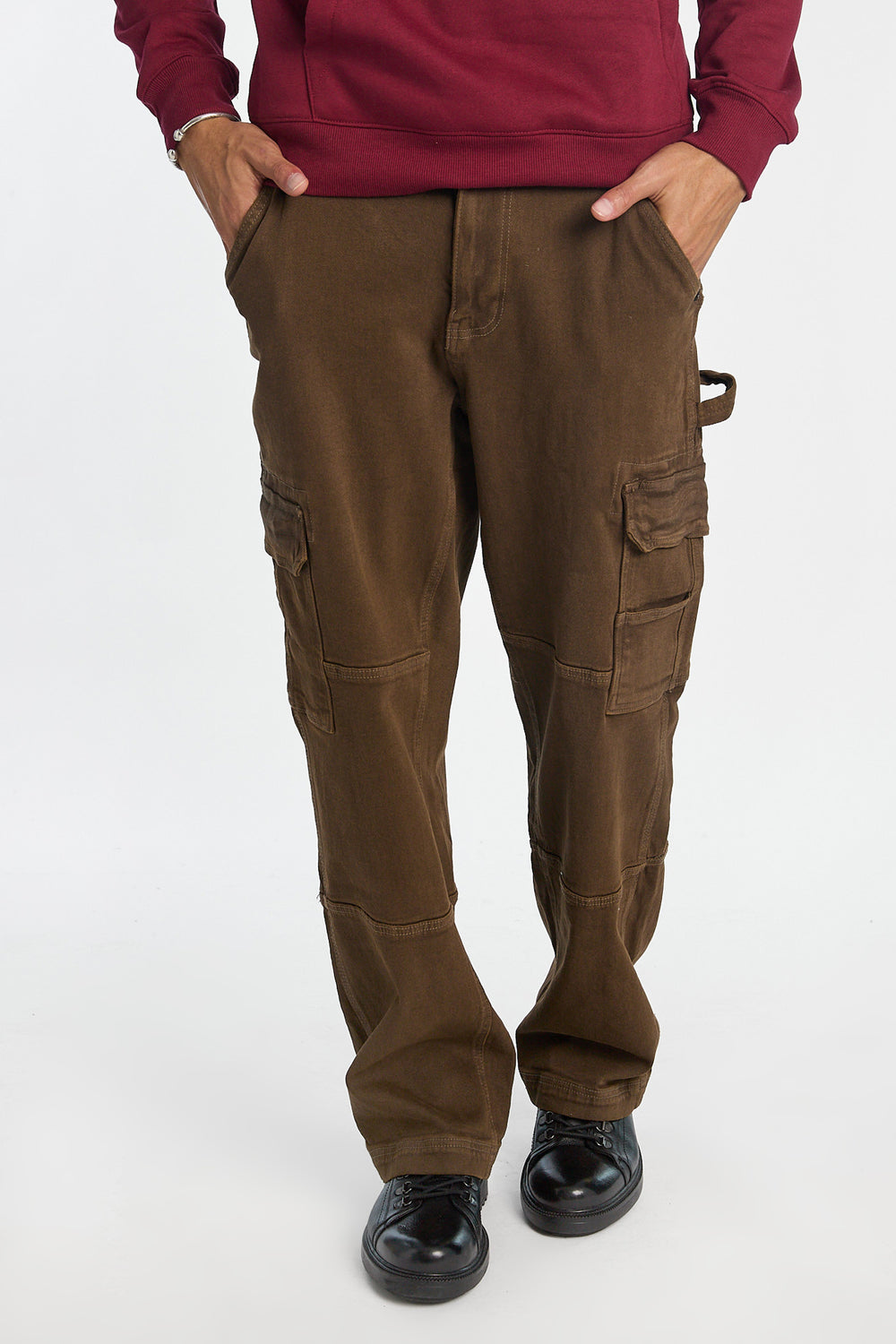 Jean cargo délavé brun homme Jean cargo délavé brun homme