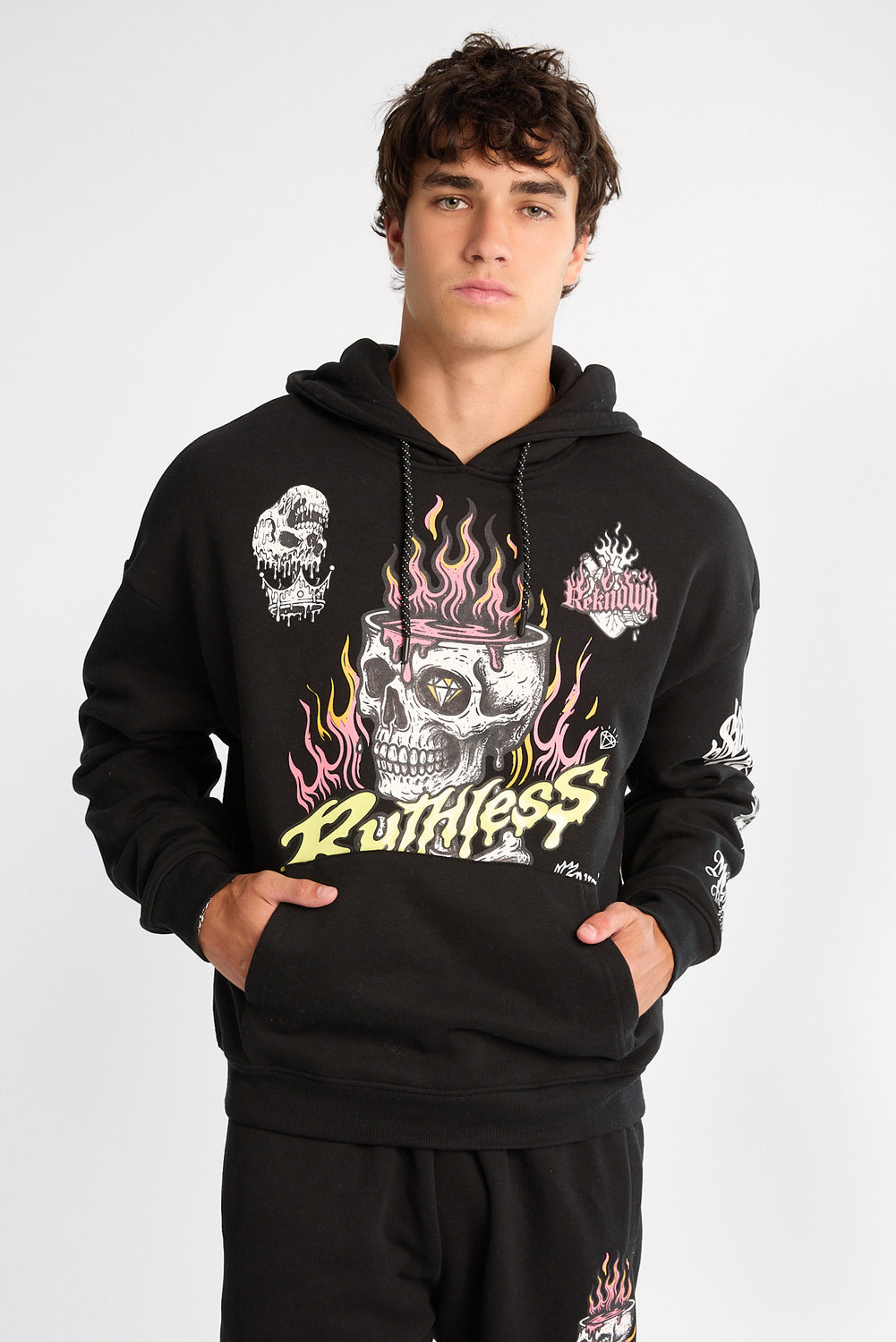 Southpole Ruthless Skull Graphic Hoodie Southpole Ruthless Skull Graphic Hoodie
