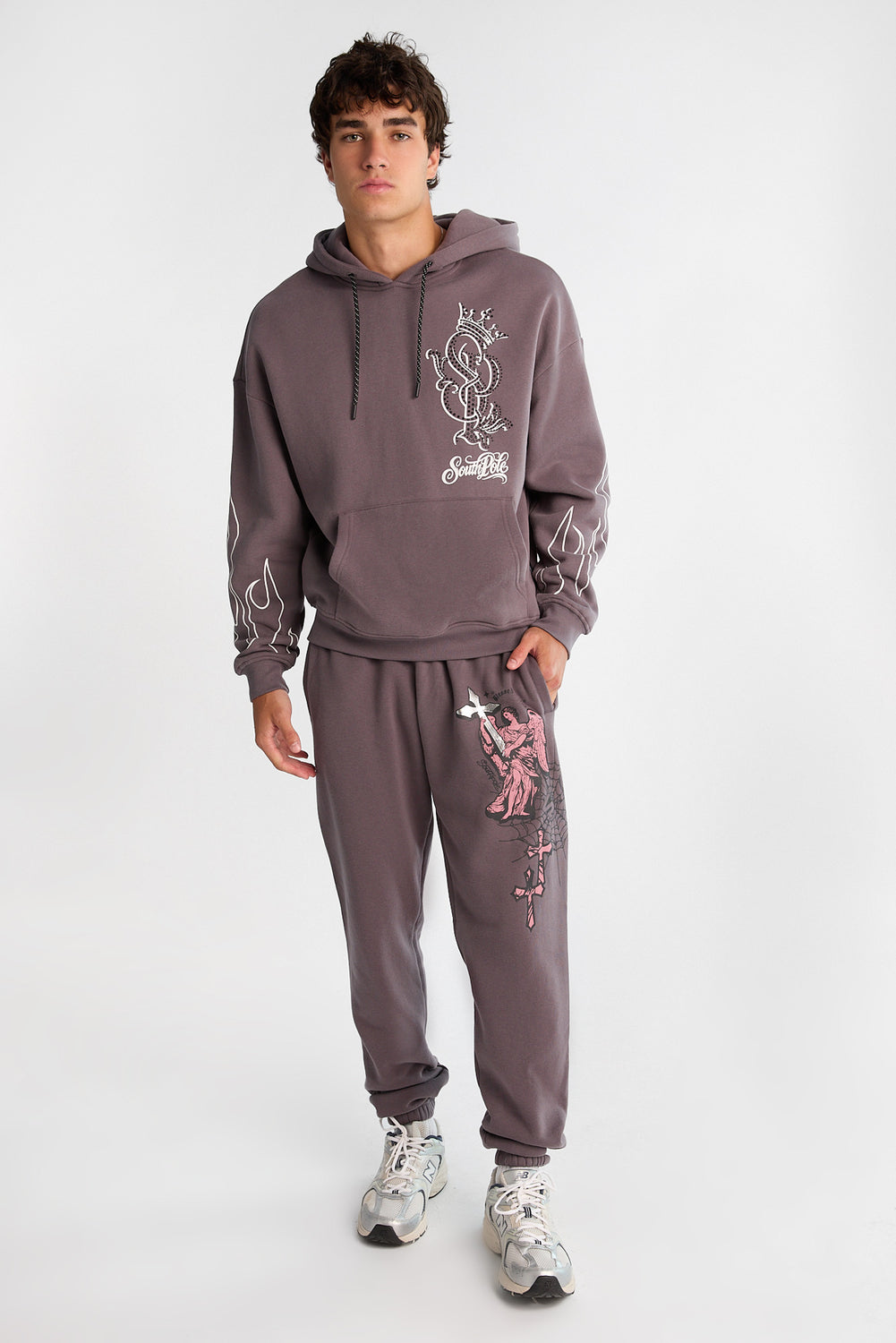 Southpole Rhinestones & Flames Graphic Hoodie Southpole Rhinestones & Flames Graphic Hoodie