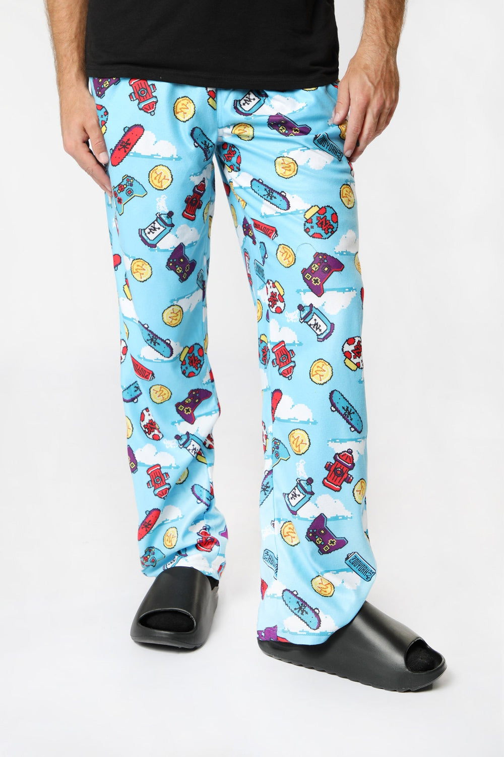 Bas de Pyjama Imprimé Gamer Zoo York Homme Bleu pale