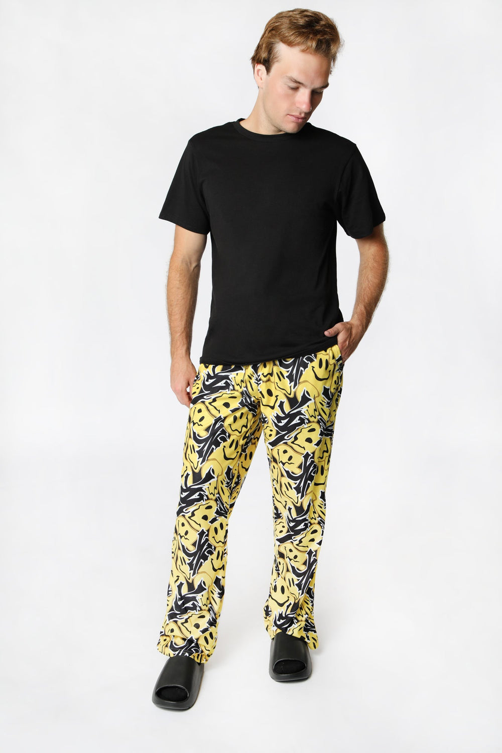 Bas de Pyjama Imprimé Smiley Zoo York Homme Jaune