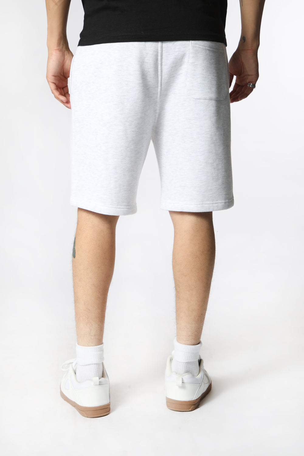 Amnesia Mens Basic Fleece Shorts Oatmeal