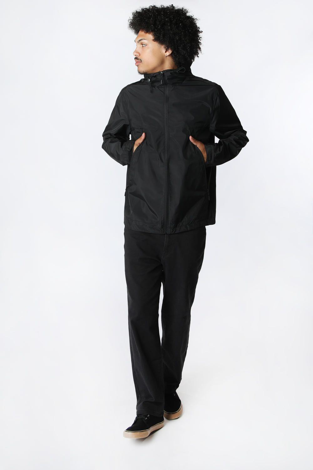 West49 Mens Windbreaker Jacket Black
