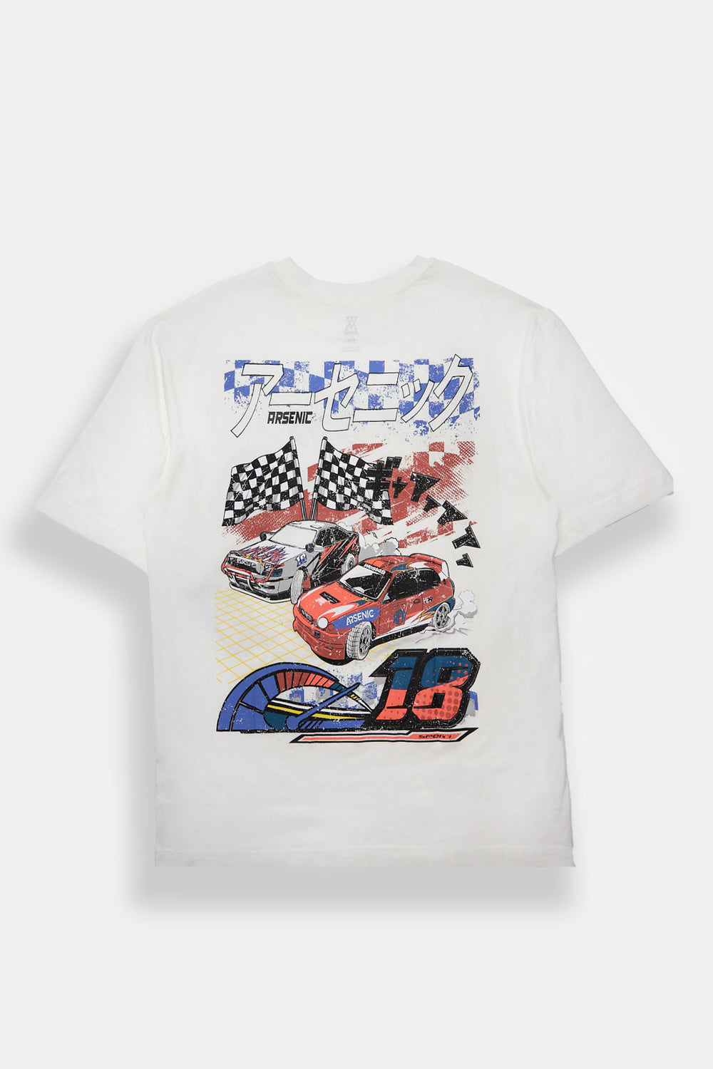 T-shirt imprimé drapeau à damier Arsenic T-shirt imprimé drapeau à damier Arsenic