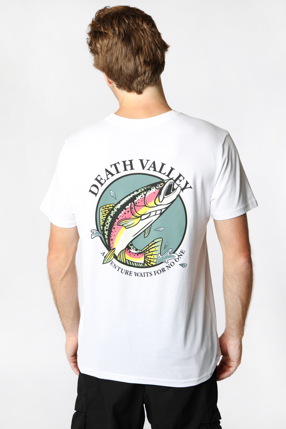 Death Valley Mens Bass Fish T-Shirt White