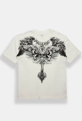 T-shirt imprimé à crânes ailés Arsenic