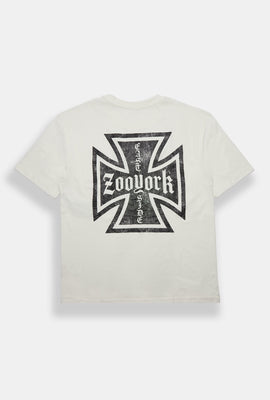 T-shirt imprimé à logo de croix de fer Zoo York