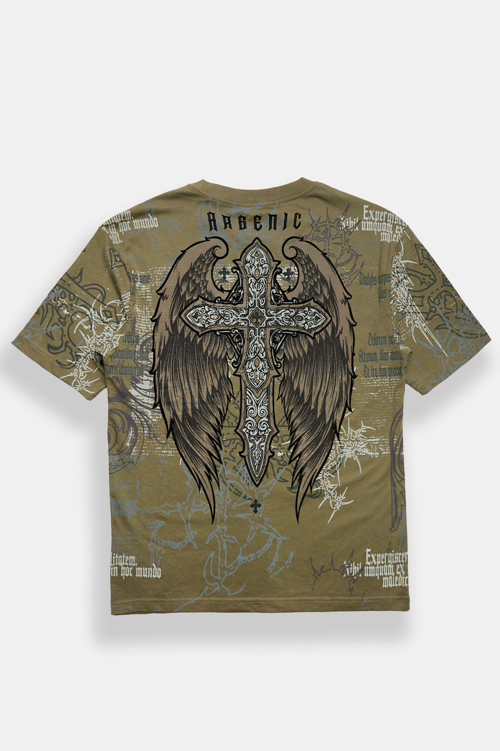 T-shirt imprimé à croix et ailes Arsenic T-shirt imprimé à croix et ailes Arsenic