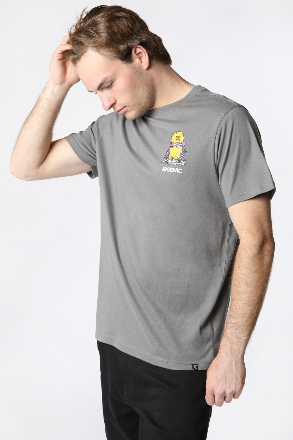 T-Shirt Imprimé No Regrets Arsenic Homme Gris fonce