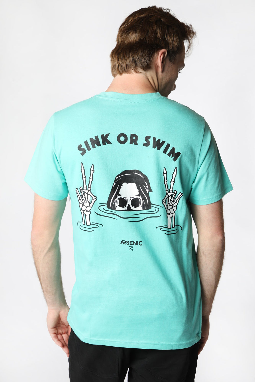 T-Shirt Imprimé Sink Or Swim Arsenic Homme Turquoise