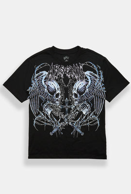 T-shirt imprimé à deux crânes Arsenic