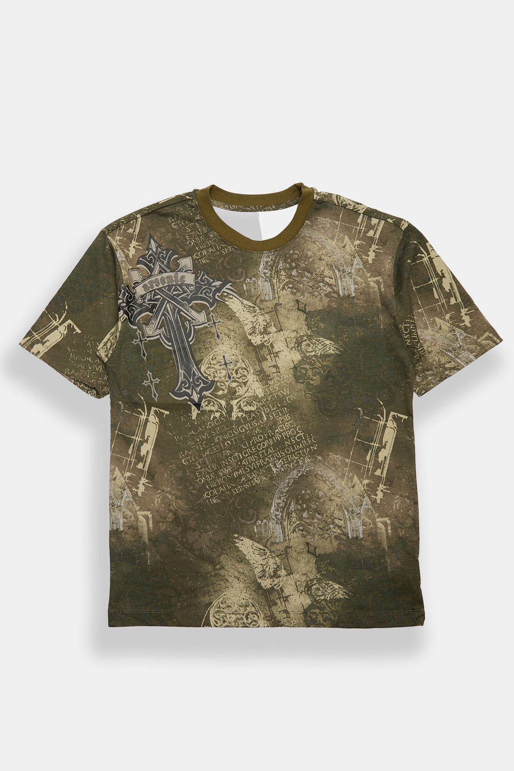 T-shirt imprimé à crâne, croix et ailes Arsenic T-shirt imprimé à crâne, croix et ailes Arsenic