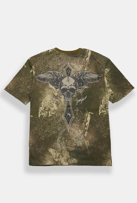 Arsenic Skull, Cross & Wings Graphic Tee