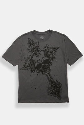 T-shirt imprimé à crâne et croix Arsenic