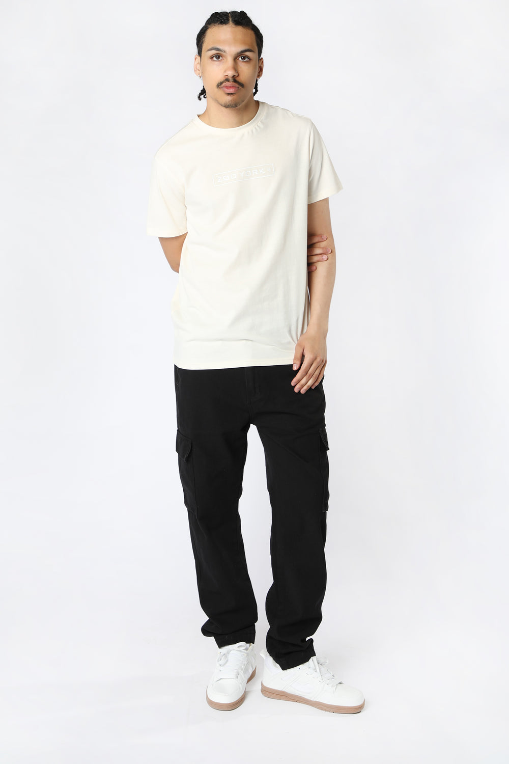 Zoo York Mens Box Logo T-Shirt Off White