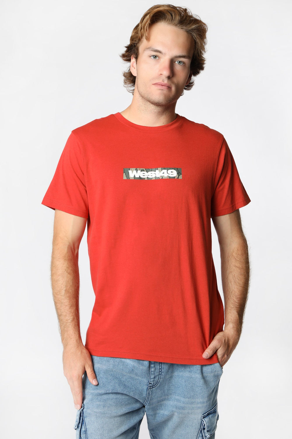 T-Shirt Imprimé Logo Camo Montagne West49 Homme T-Shirt Imprimé Logo Camo Montagne West49 Homme