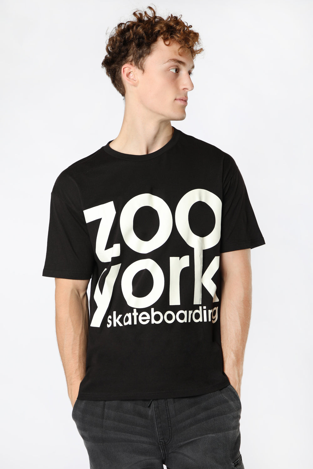 T-Shirt Unisexe Imprimé Grand Logo Zoo York Skateboarding Noir