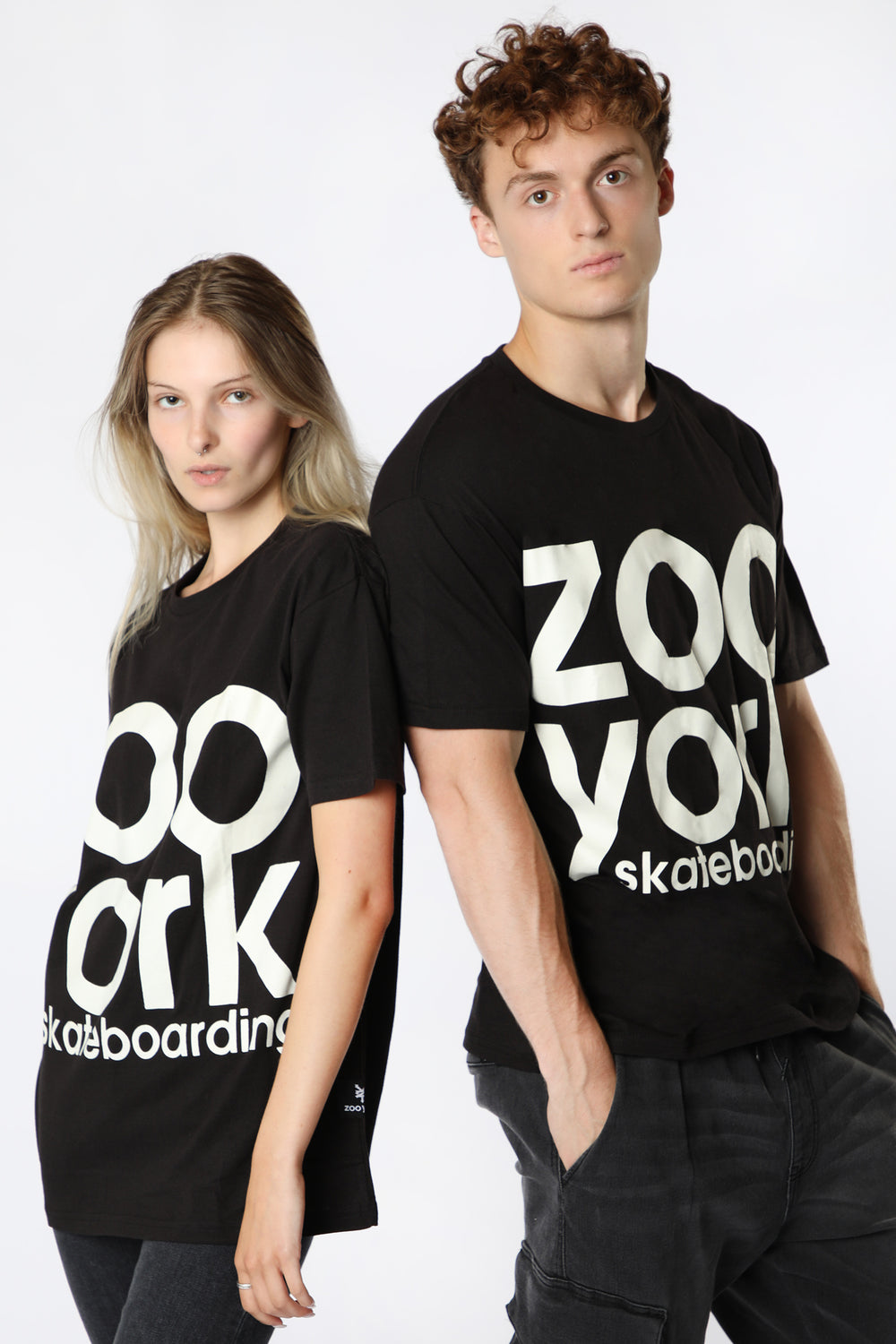 T-Shirt Unisexe Imprimé Grand Logo Zoo York Skateboarding Noir