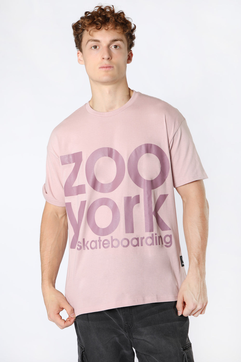 Zoo York Unisex Large Print Logo T-Shirt Lilac