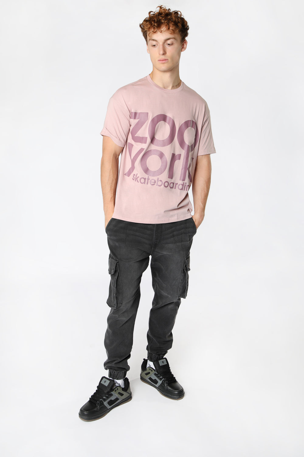 T-Shirt Unisexe Imprimé Grand Logo Zoo York Skateboarding Lilas