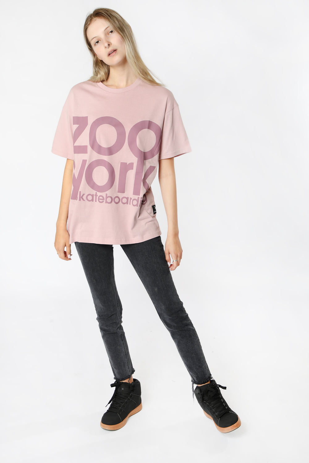 T-Shirt Unisexe Imprimé Grand Logo Zoo York Skateboarding Lilas