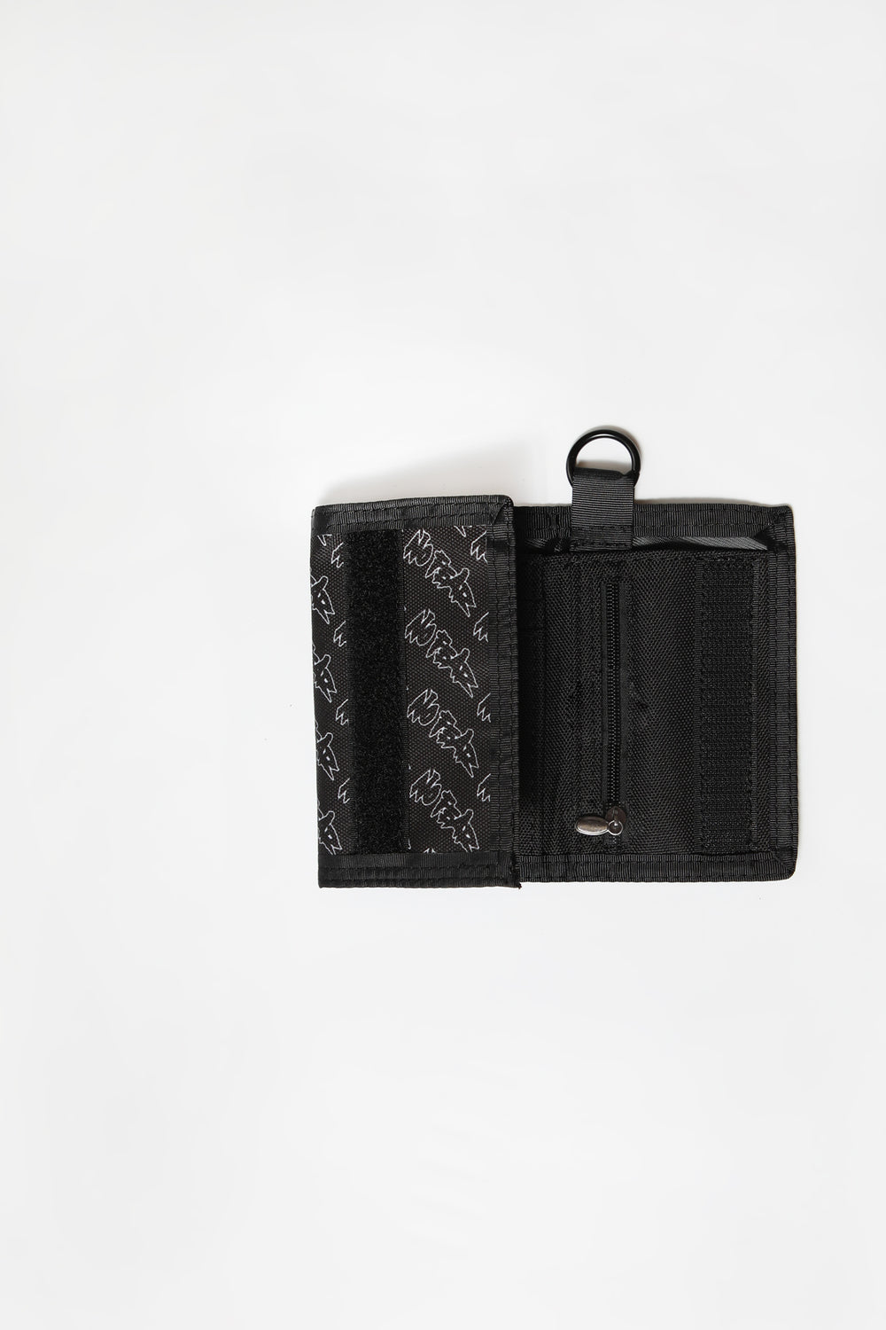 No Fear Allover Logo Print Canvas Wallet Black
