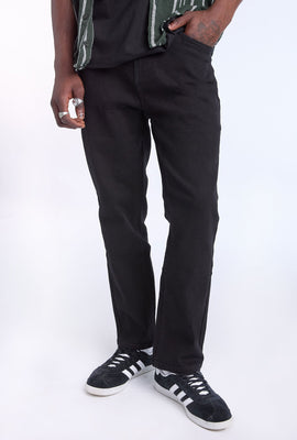 Jean noir à jambe droite homme