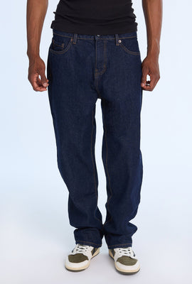 Jean coupe ample délavé fonce homme