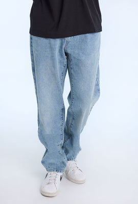 Jean coupe ample délavé léger homme