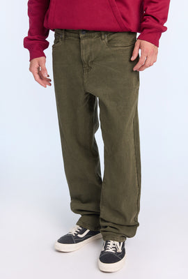 Jean coupe ample vert foncé homme